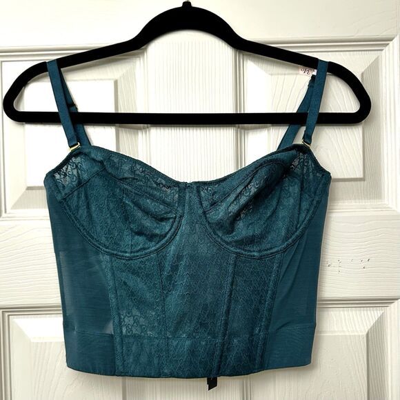 Victoria's Secret Corset Top Green Bustier Women’s Size 34D Removable Straps NWT - Picture 5 of 14